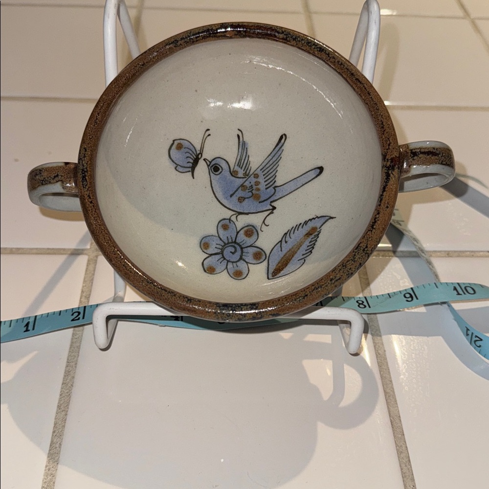 Ken Edwards Mexican TONALA POTTERY El Palomar handled soups bowl set of 4  🐈‍⬛ - Picture 2 of 9